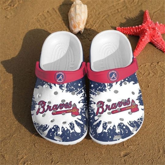 Atlanta Braves MLB Splatter Pattern Crocss Classic Clogs Shoes Ver280