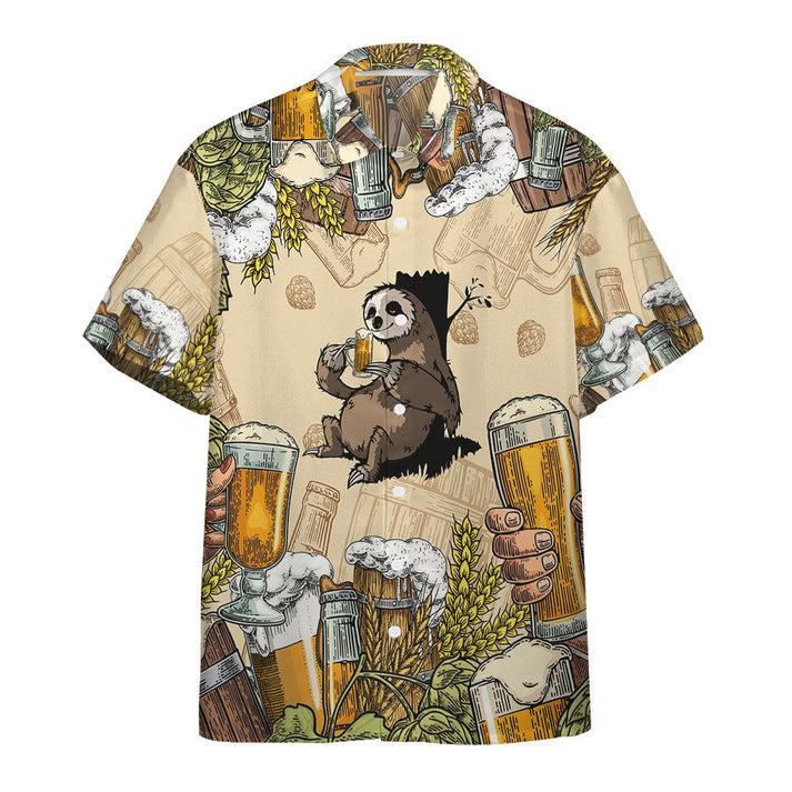 Lovelypod – 3D Sloth And Beer Custom Hawaii Shirt, Hawaiian Shirts For Men Short Sleeve Aloha Beach Shirt