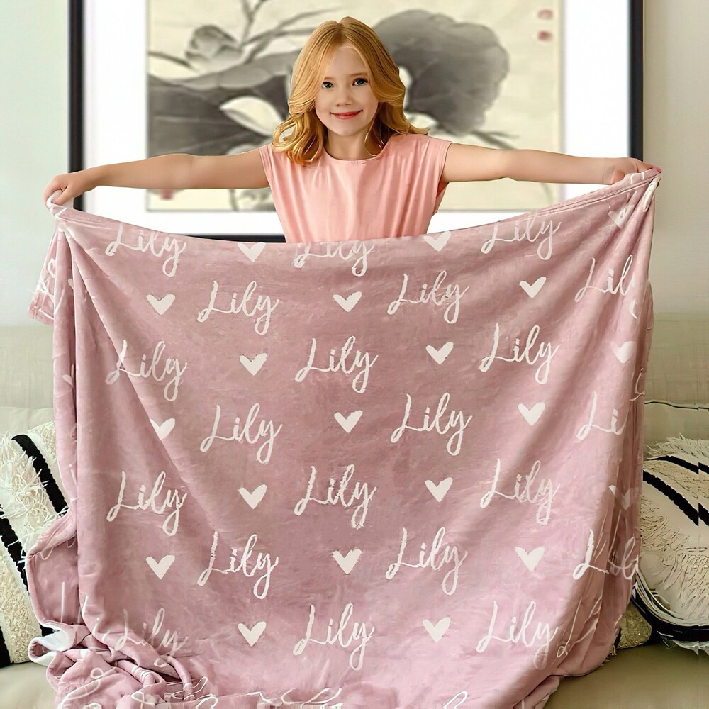 Personalized Name Blanket for Your Daughter, Customized Name Baby Blankets for Girls, Baby Name Blanket. Great Gift for Birthday, Christmas - Halloween Collection From Snorider