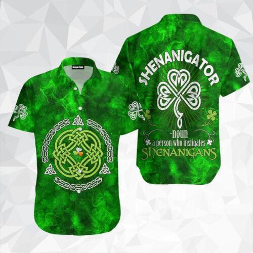 Senanigans Shamrock St Patrick’S Day Hawaiian Shirt For Men & Women