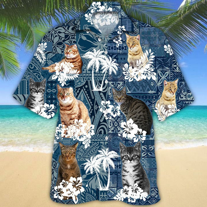 Dragon Li Hawaiian Shirt For Summer Travel, Cool Aloha Beach Shirt For Cat Lover, Cat Hawaii Shirt