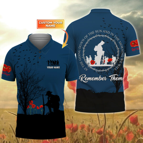 Veteran Australia, Remember Then Custom Name Polo Shirt