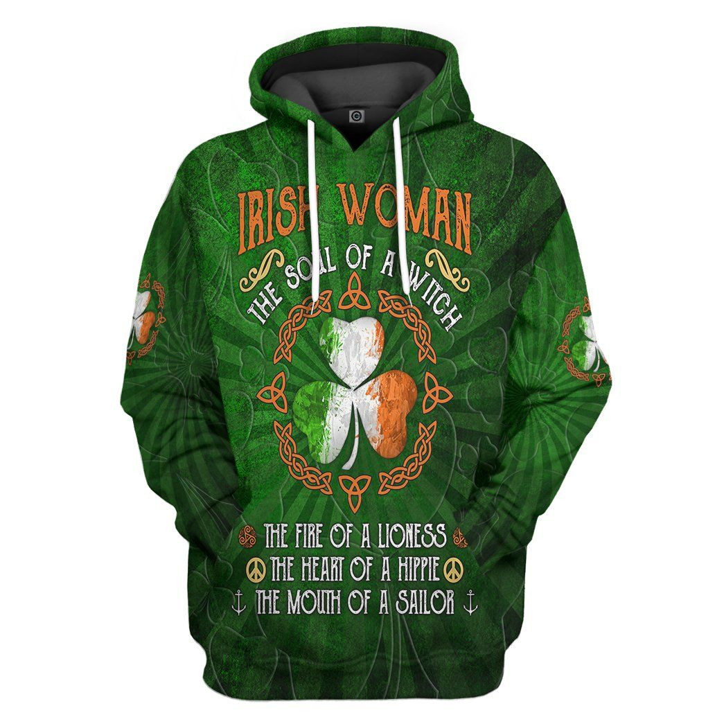 3D Irish St Patrick Day Irish Woman Tshirt Hoodie Apparel