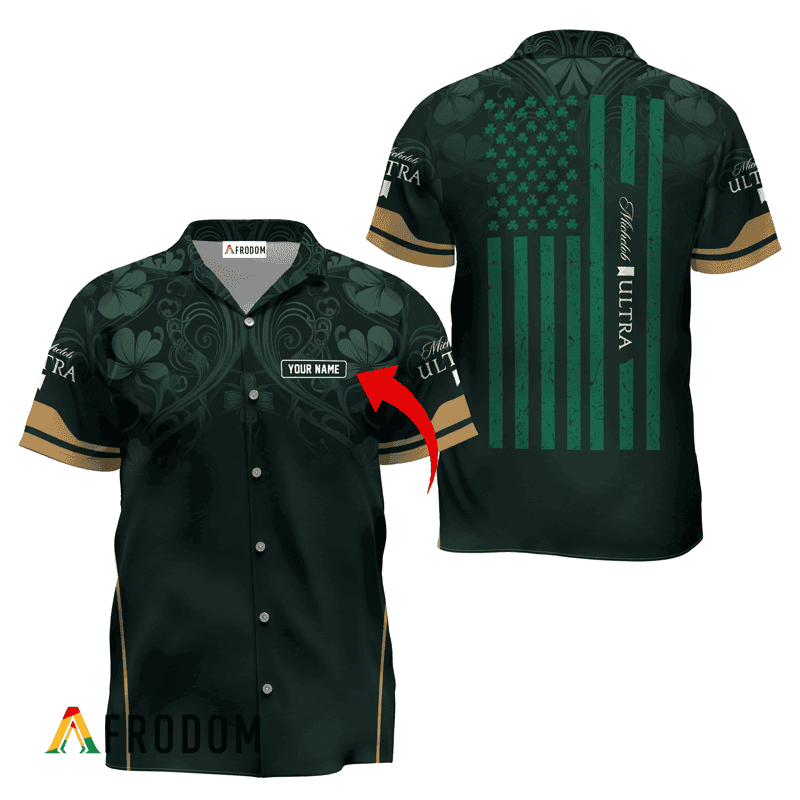 Personalized Michelob Ultra St. Patrick’S Day American Flag Hawaiian Shirt