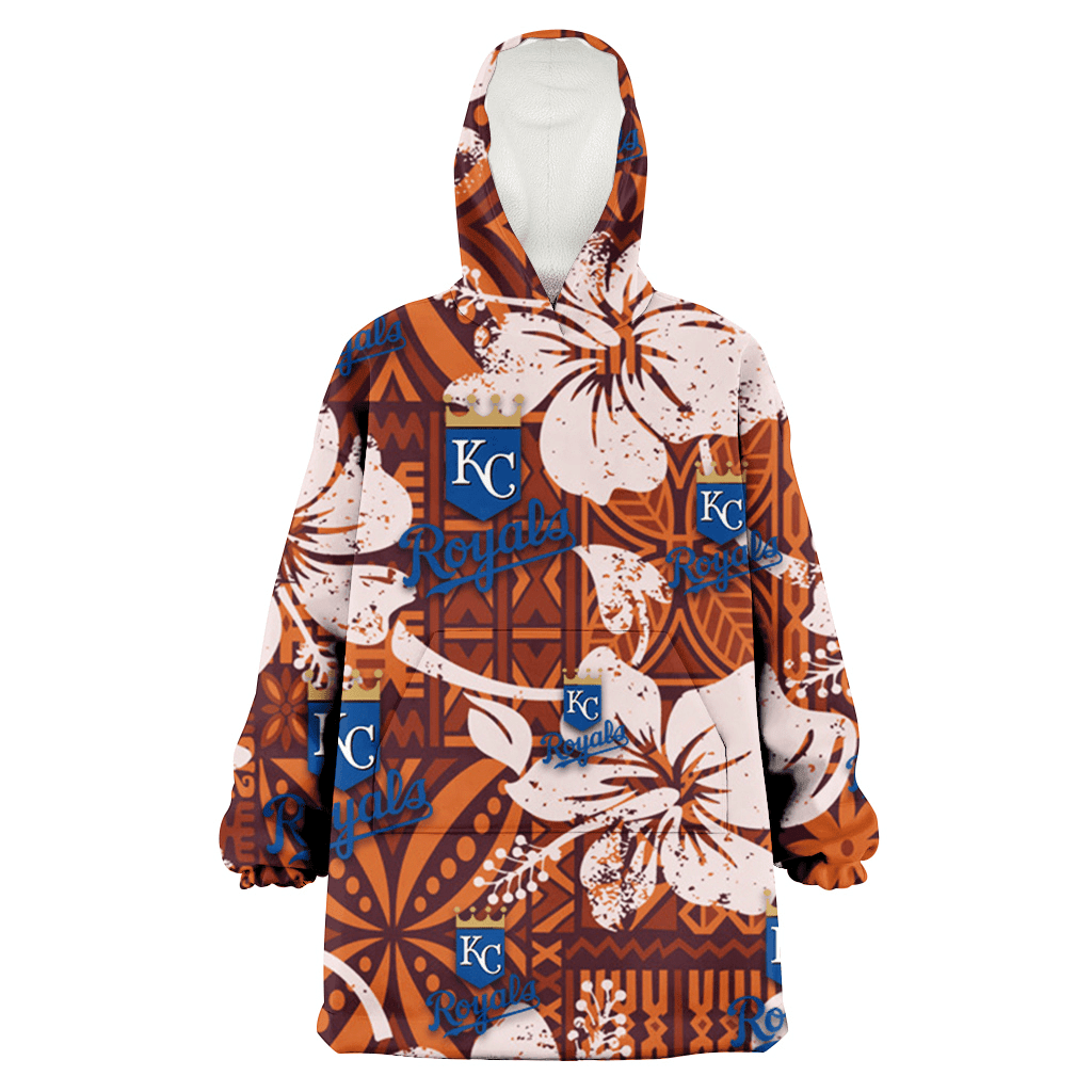 Kansas City Royals Bisque Hibiscus Brown Pattern 3D Printed Hoodie Blanket Snug Hoodie