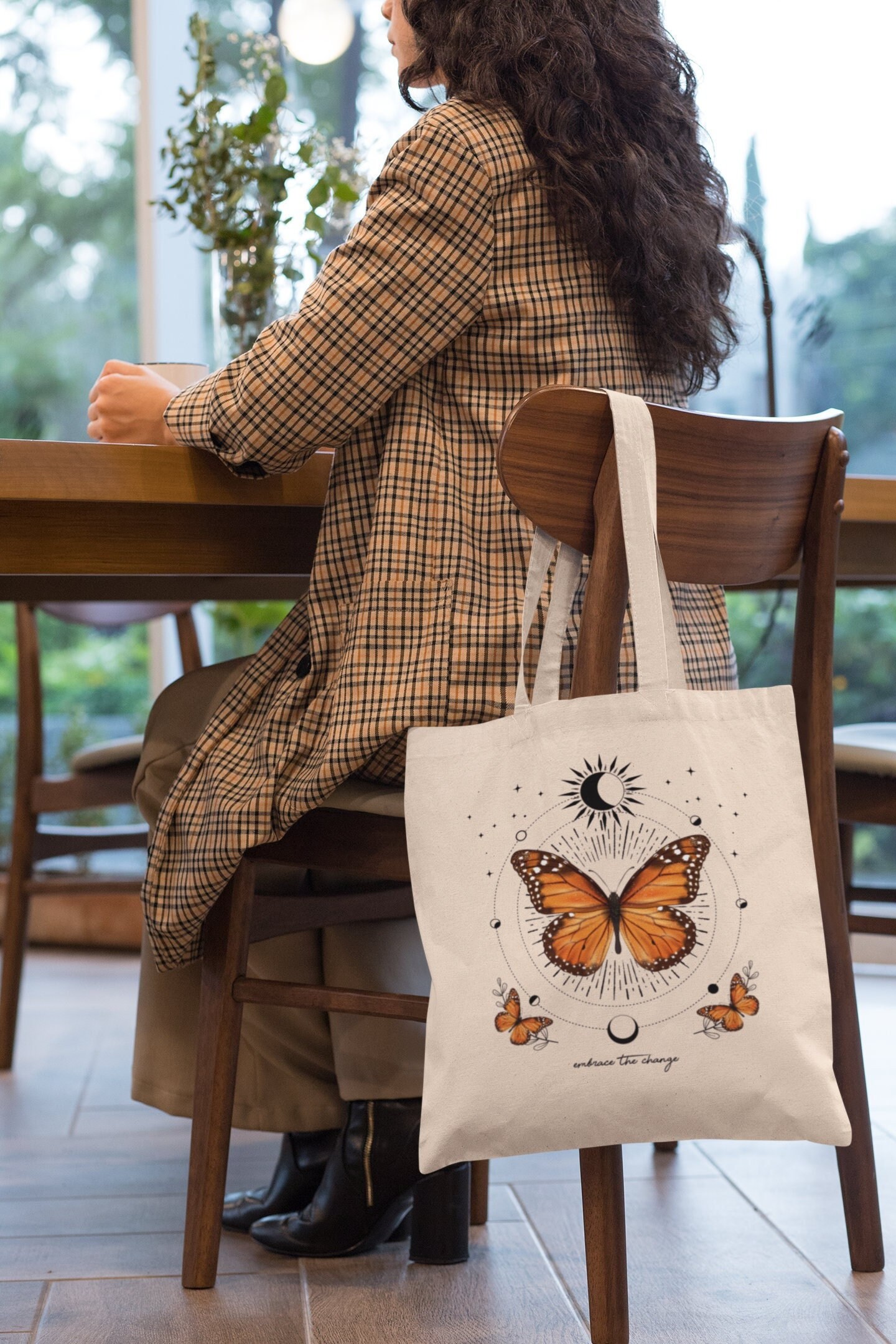 Butterfly Tote Bag Aesthetic Tote Bag Trendy Tote Bag Cute Shoulder Bag Moon Tote Bag Gift Celestial Tote Sustainable Tote Graphic Tote Bag