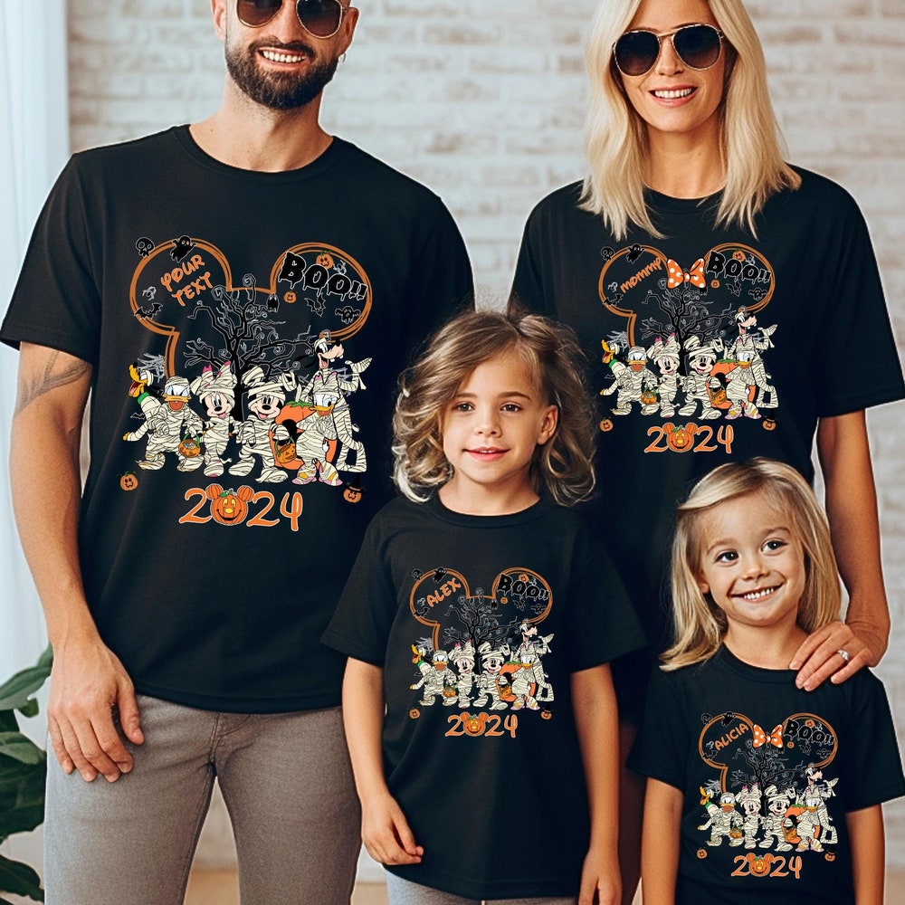 Custom Mickey And Friends Halloween Shirt, Custom Family Matching Disney Shirts, Disney World Halloween Family, Disneyland Halloween Tee teetrailblazer.shop - v10