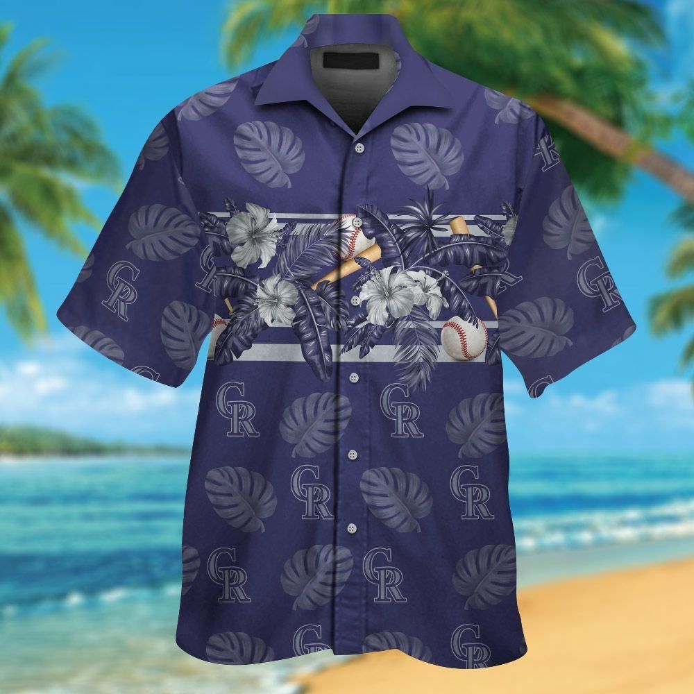 Colorado Rockies Short Sleeve Button Up Tropical Hawaiian Shirt Ver09