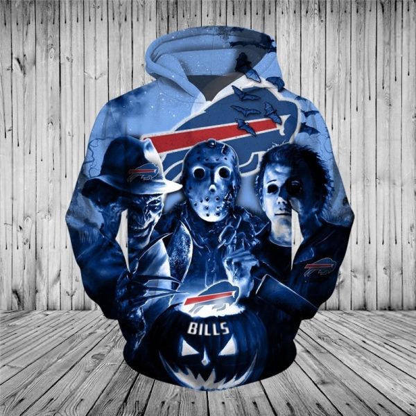 Buffalo Bills Hoodie 3D Horror Night Halloween Shirt Hn