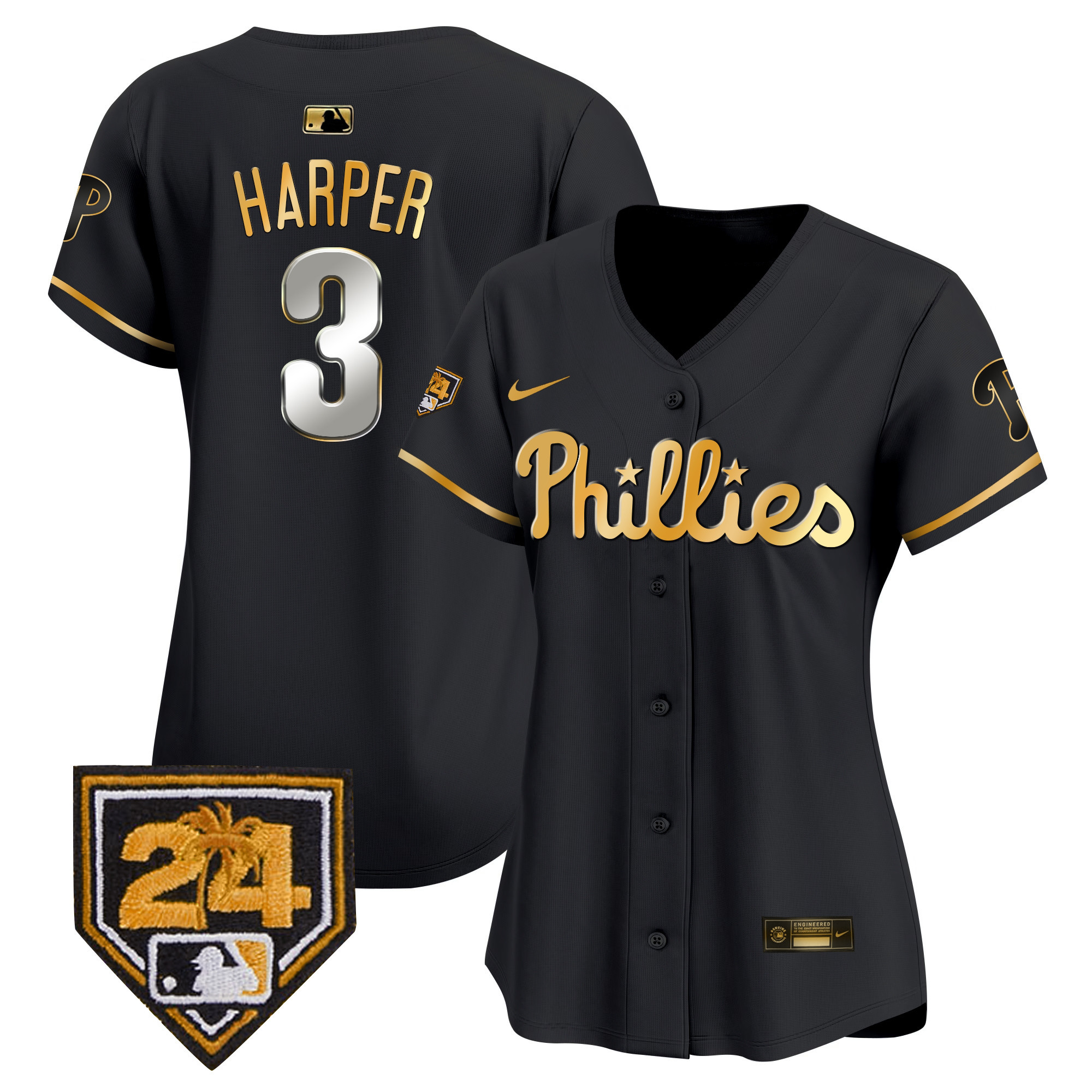 Women’S Phillies 2024 Spring Training Patch Vapor Premier Limited Jersey – All Stitched