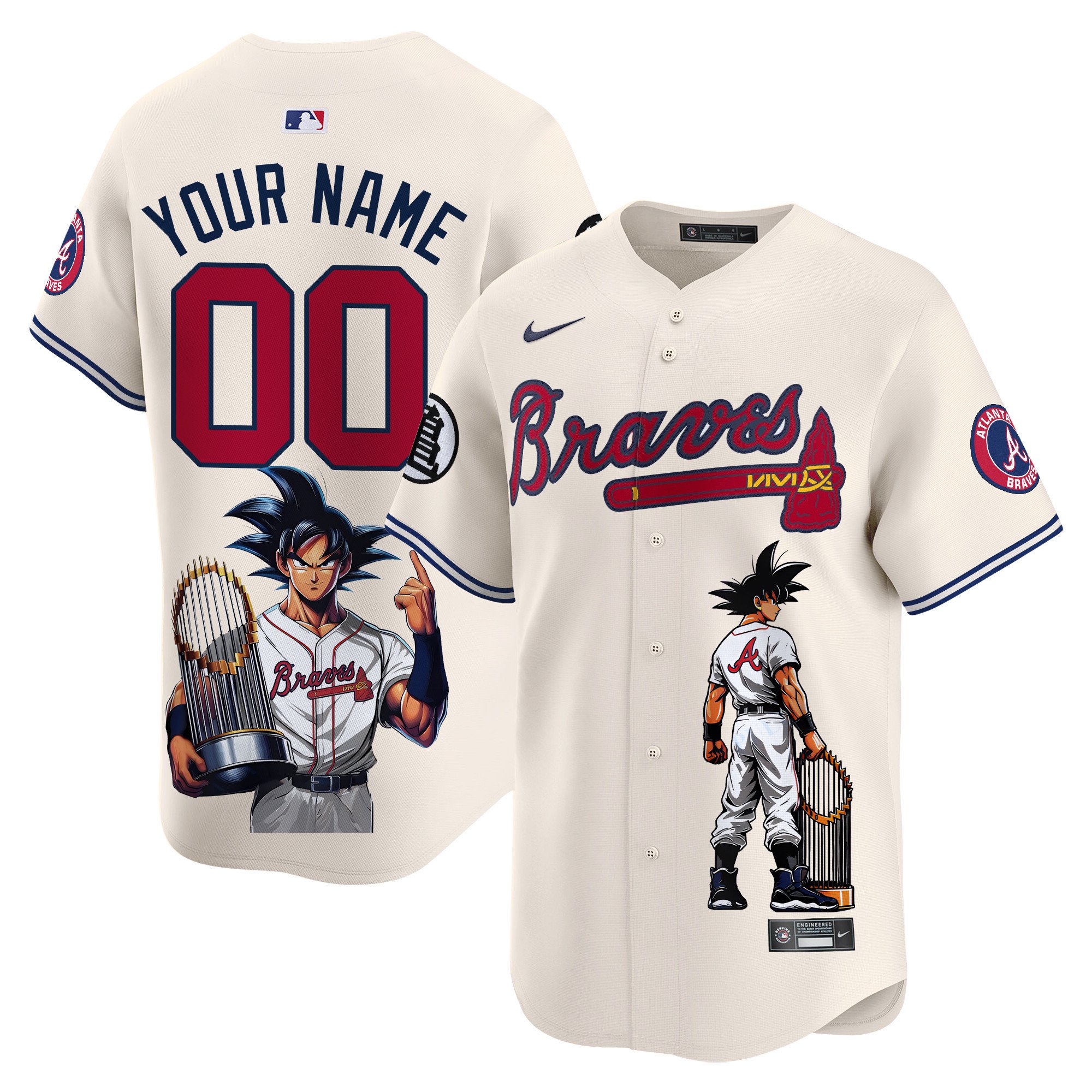 Atlanta Braves Dragon Ball Son Goku Vapor Premier Limited Custom Jersey – Printed