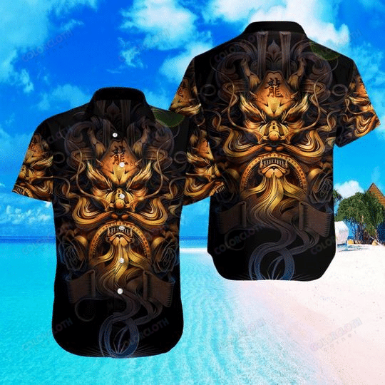 Japanese Dragon Hawaiian Shirt Summer Beach Clothing Clothes For Men Women Ht