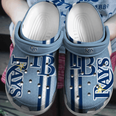 Tampa Bay Rays Logo Baseball MLB Full Blue Crocss Classic Clogs Shoes Ver183