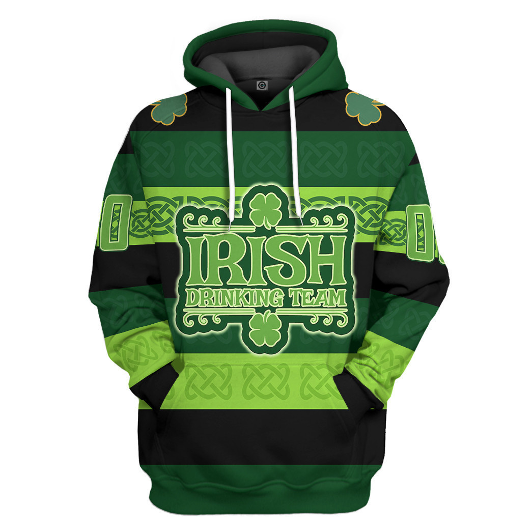 3D Drinking Team St Patrick’S Day Custom Name Custom Number Tshirt Hoodie Apparel