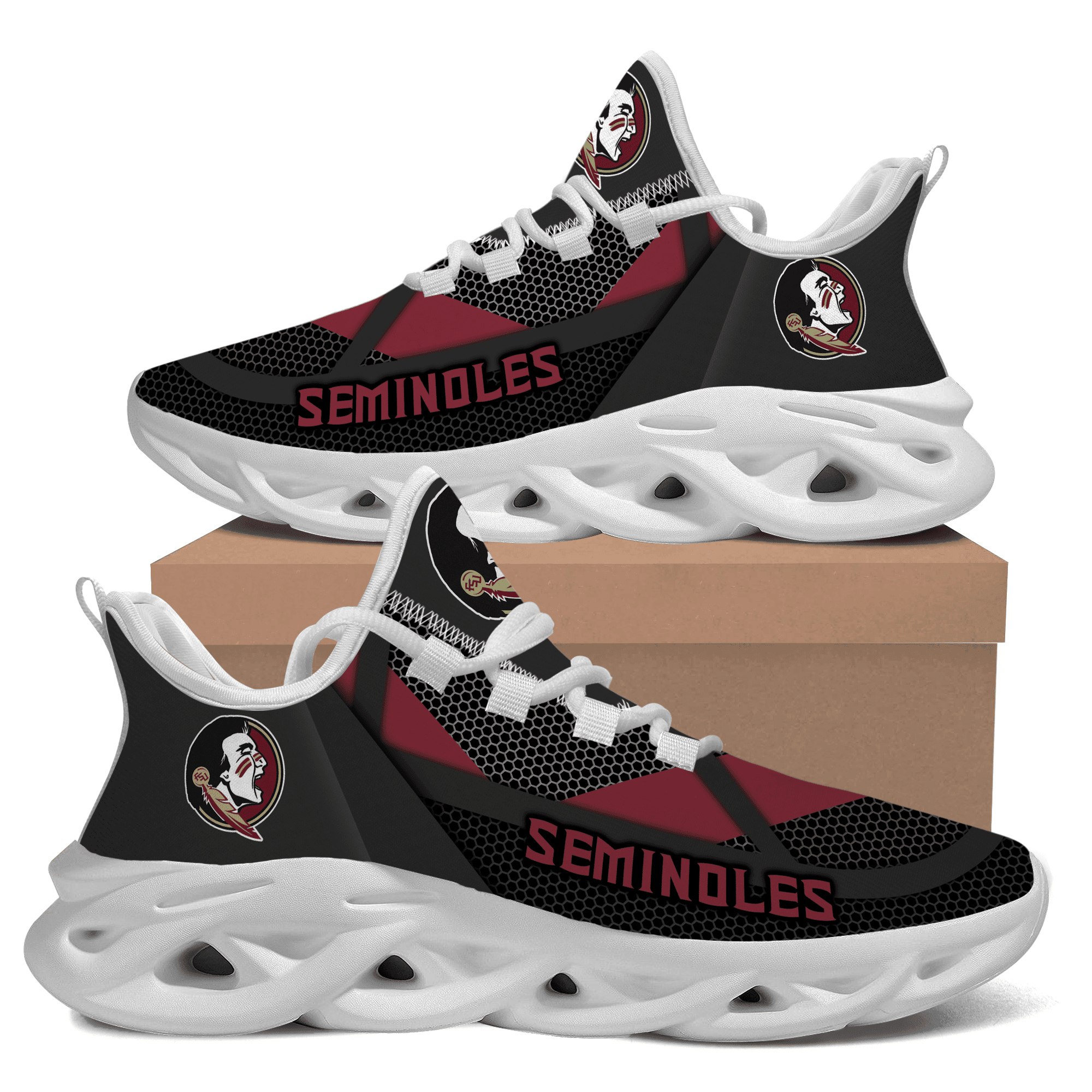 Florida State Seminoles Black Garnet Max Soul Shoes Sport Sneakers 702