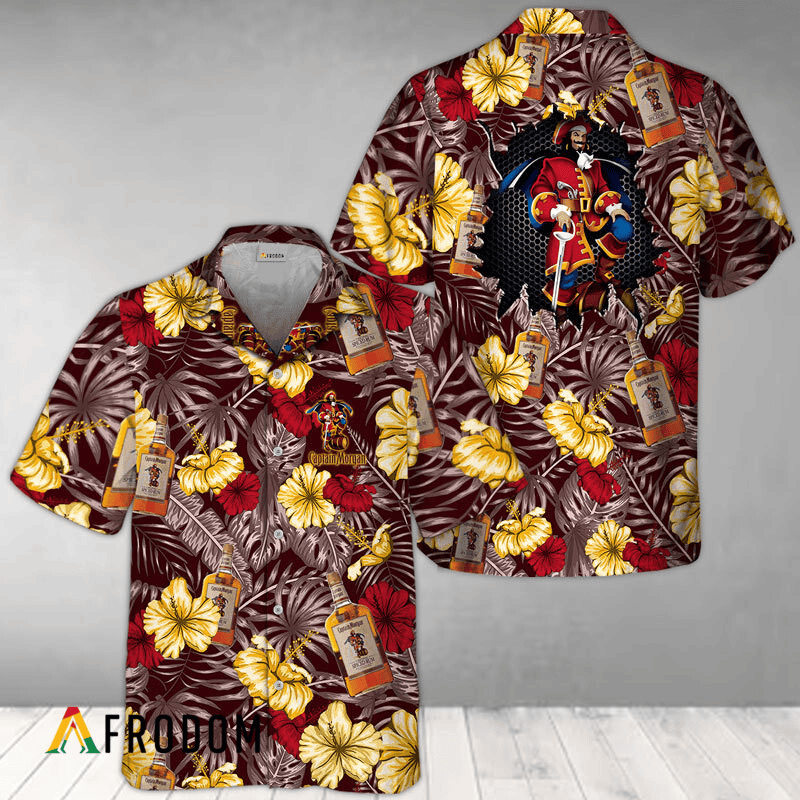 Summer Aloha Floral Captain Morgan Hawaiian Shirt