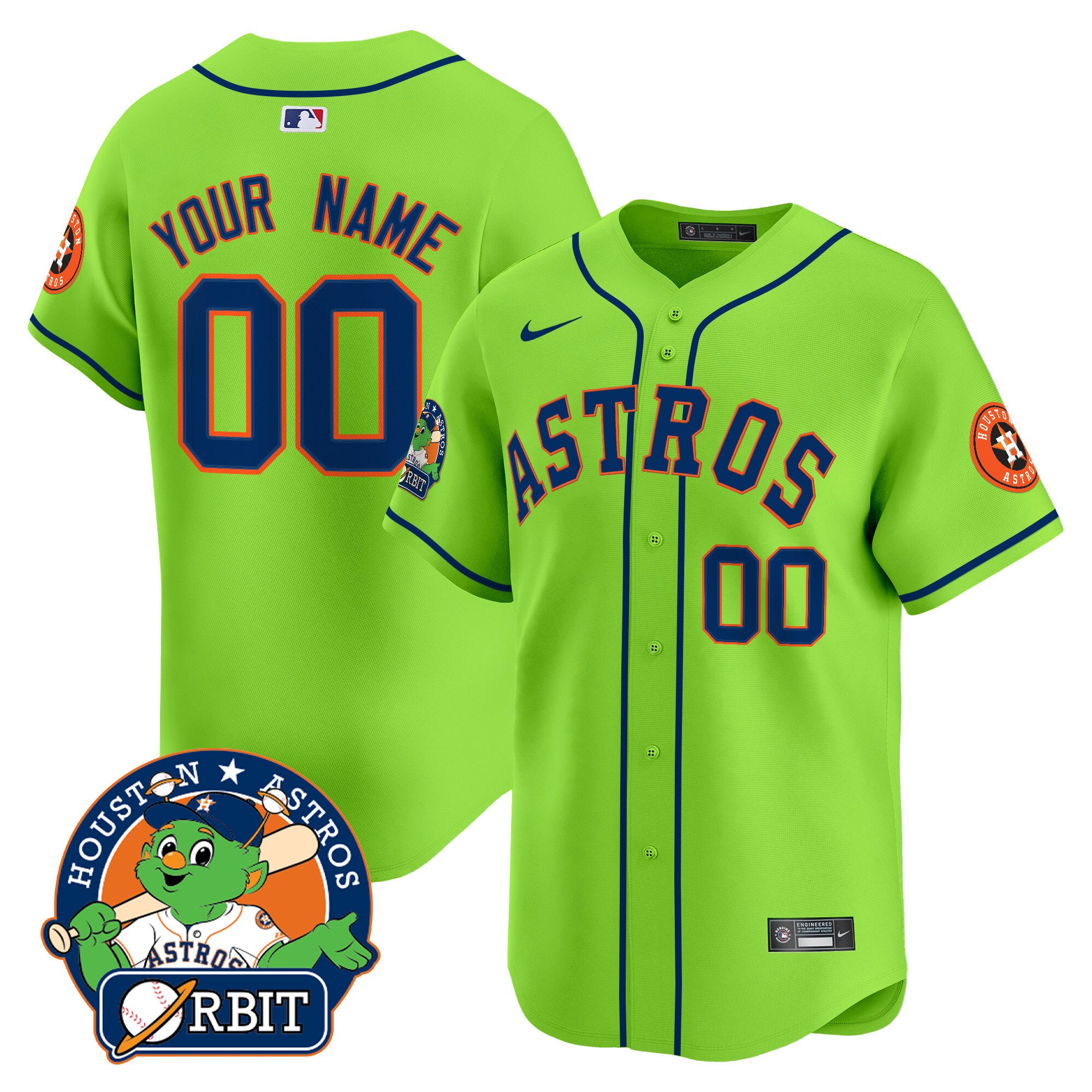 Astros Orbit Patch Vapor Premier Limited Custom Jersey V2 – All Stitched