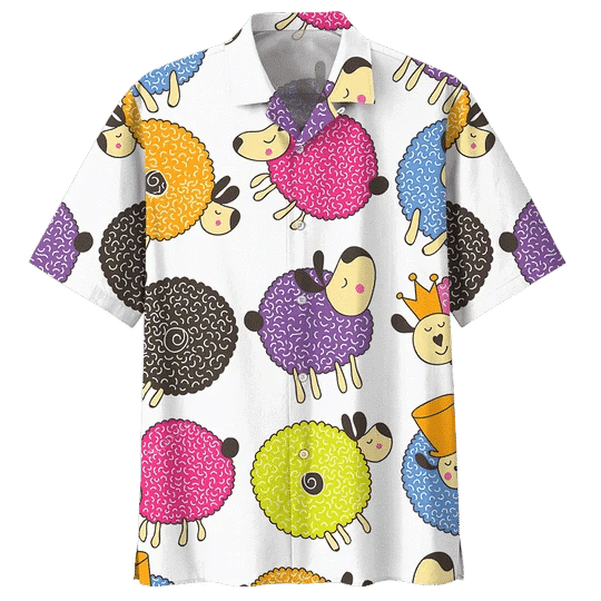 Plump Sheep Illustration Design Hawaiian Shirt