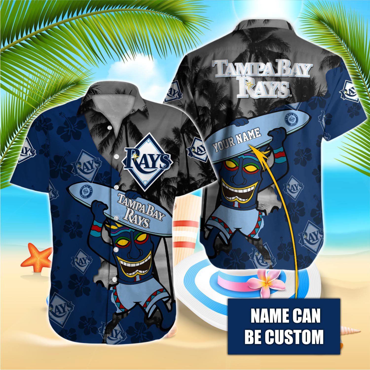 Tampa Bay Rays Personalized Hawaiian Name Shirt