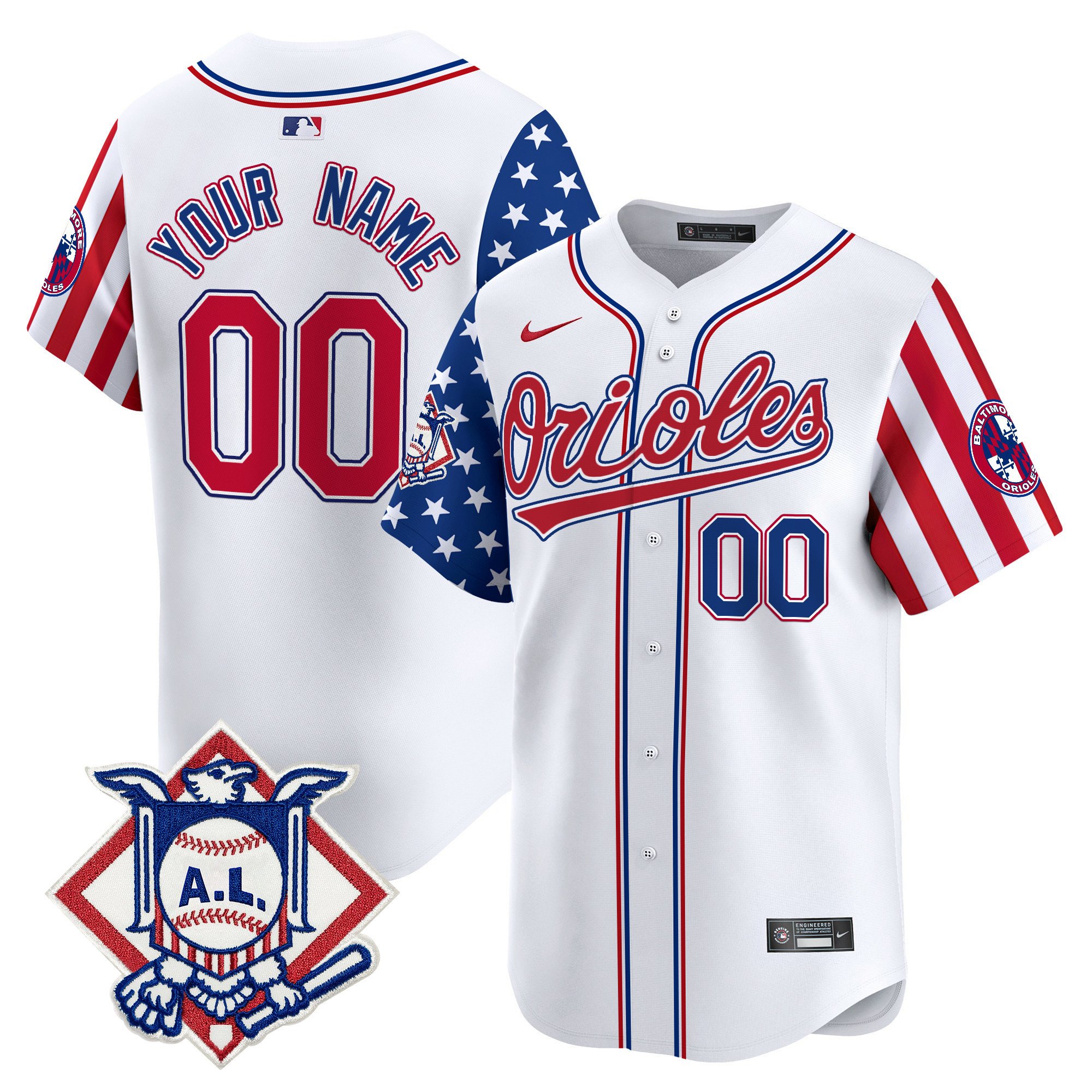 Baltimore Orioles 2024 Fourth Of July Vapor Premier Limited Custom Jersey – All Stitched