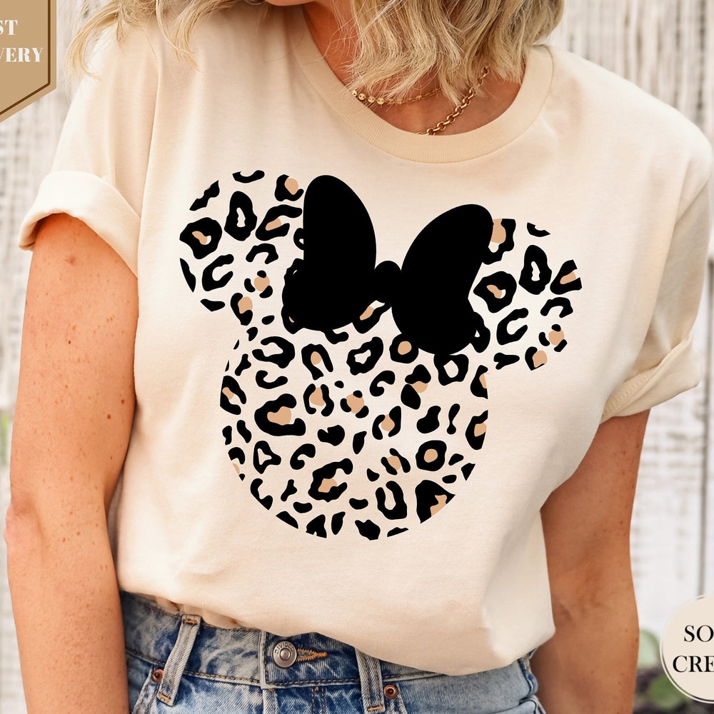 Leopard Print Minnie Mouse Shirt, Cute Disney Mom Shirt, Leopard Minnie Ear Shirt, Leopard Women Shirt, Disney Family Vacation Shirts, Dress Your Best With Onlyclothing Yourtshirtman