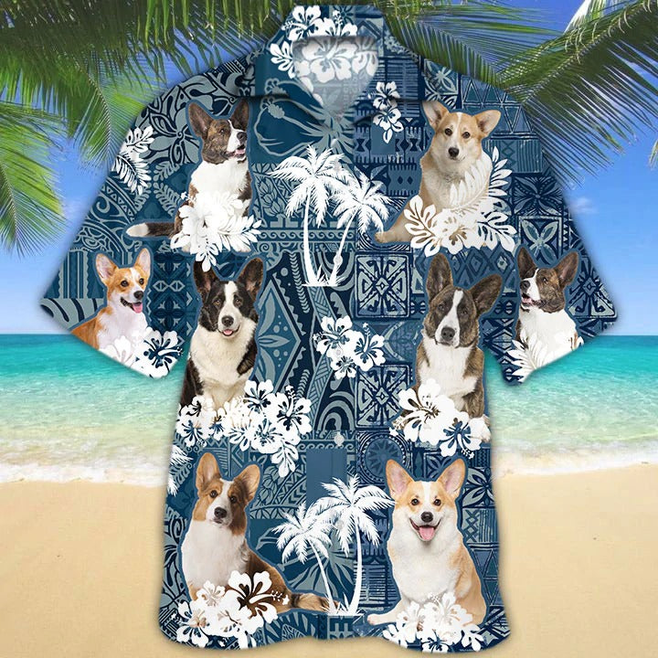 Cardigan Welsh Corgi Hawaiian Shirt, 3D Full Print Dog In Hawaii Shirts For Travel Summer