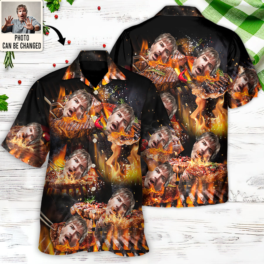 Bbq Grill Funny Style Custom Photo – Hawaiian Shirt – Personalized Photo Gifts, Summer Shirt