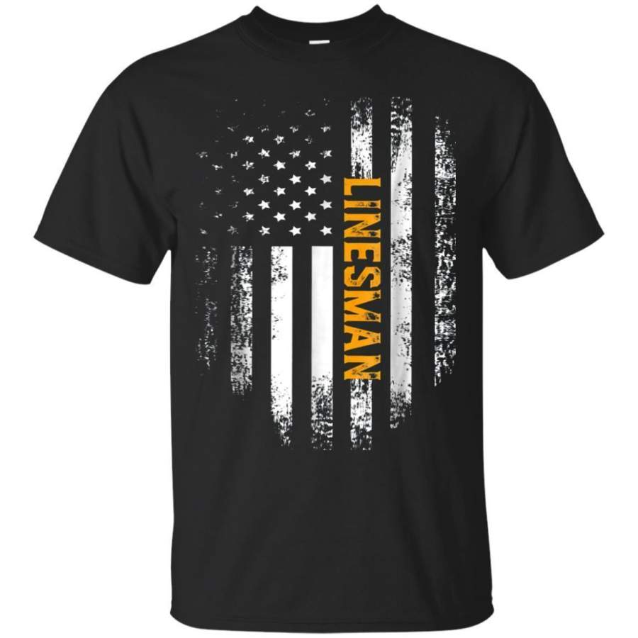 AGR Vintage American Usa Flag Lineman Tshirt Cool Gift Jaq T-shirt