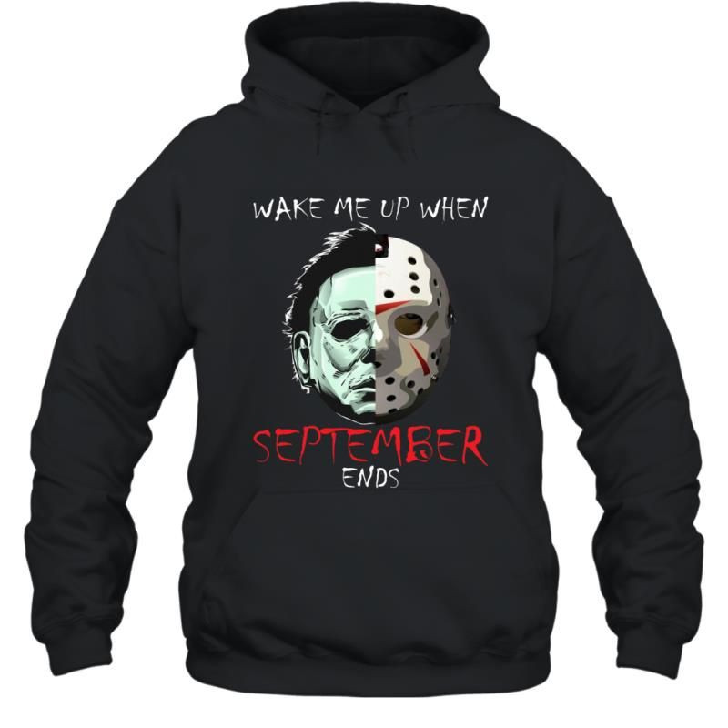 Wake Me Up When September Ends Michael And Jason Horror Halloween Shirt Hoodie