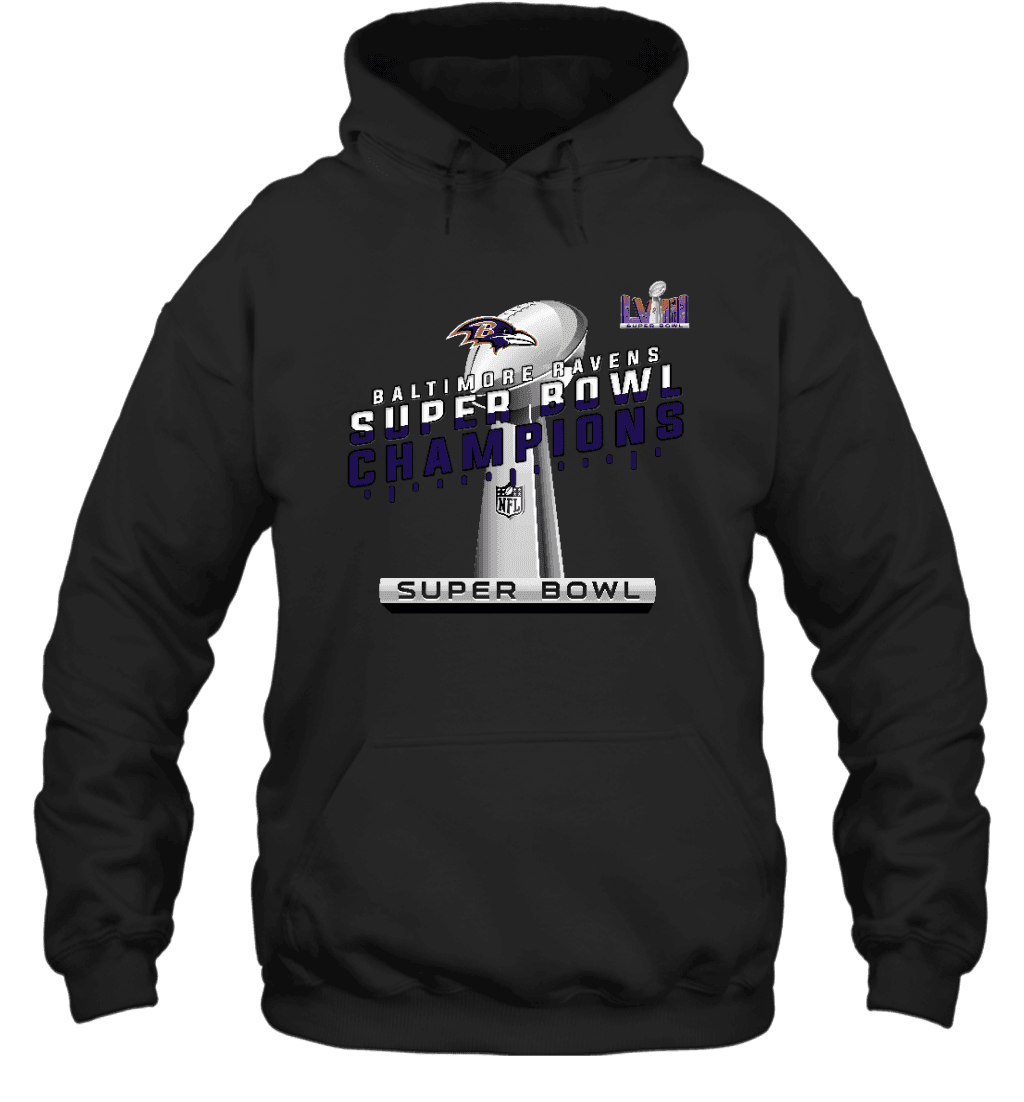 Baltimore Ravens Super Bowl LVIII Trophy Unisex 2D Hoodie