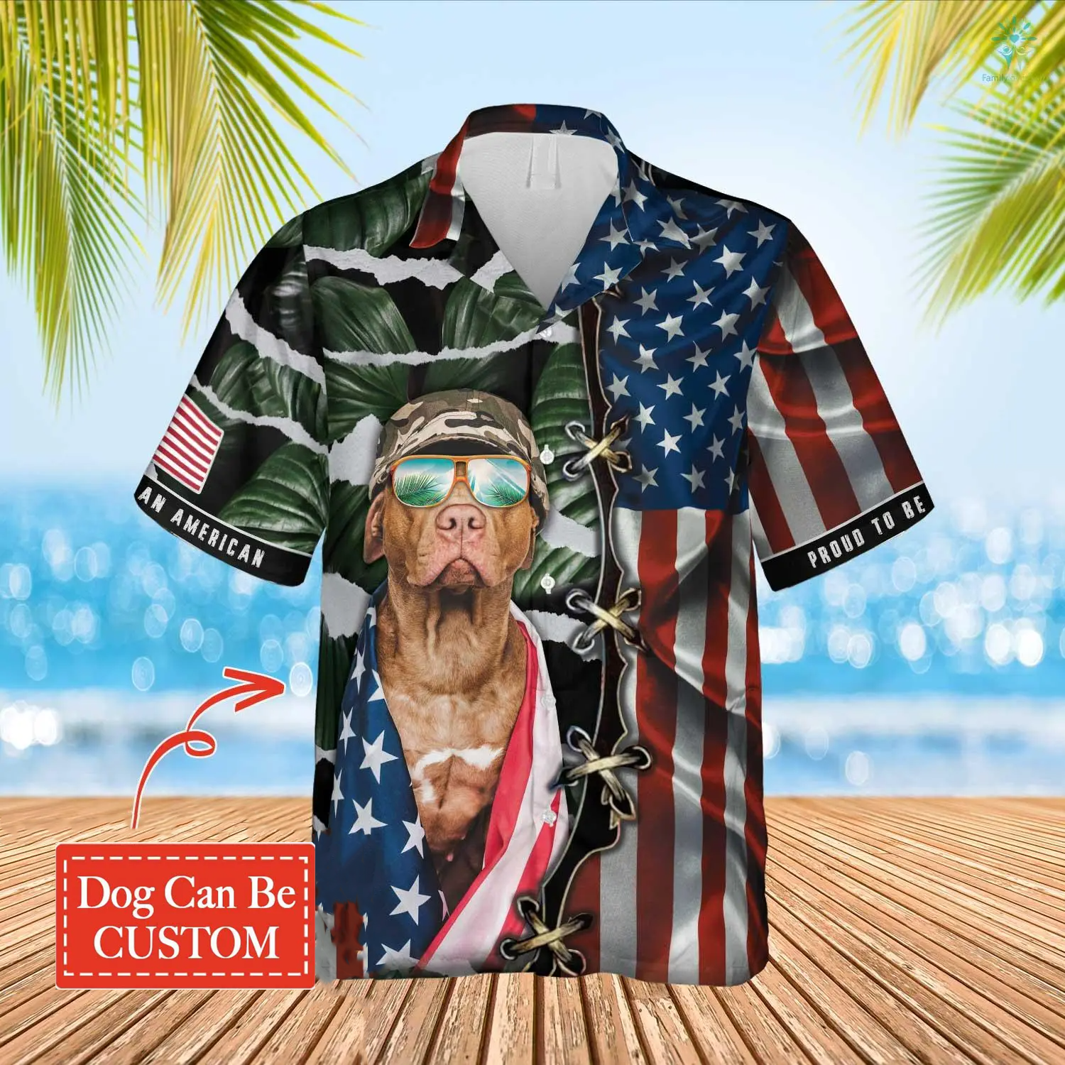 Proud To Be An American Hawaiian Funny Dog Custom Image Summer Shirt, Us Flag Shirt, Shirt For Dog Lover