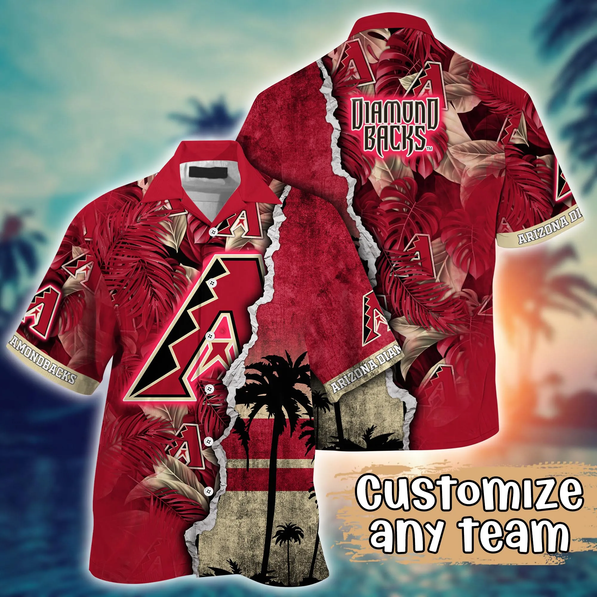 Arizona Diamondbacks Mlb Hawaiian Shirt Custom Seaside Aloha Shirt