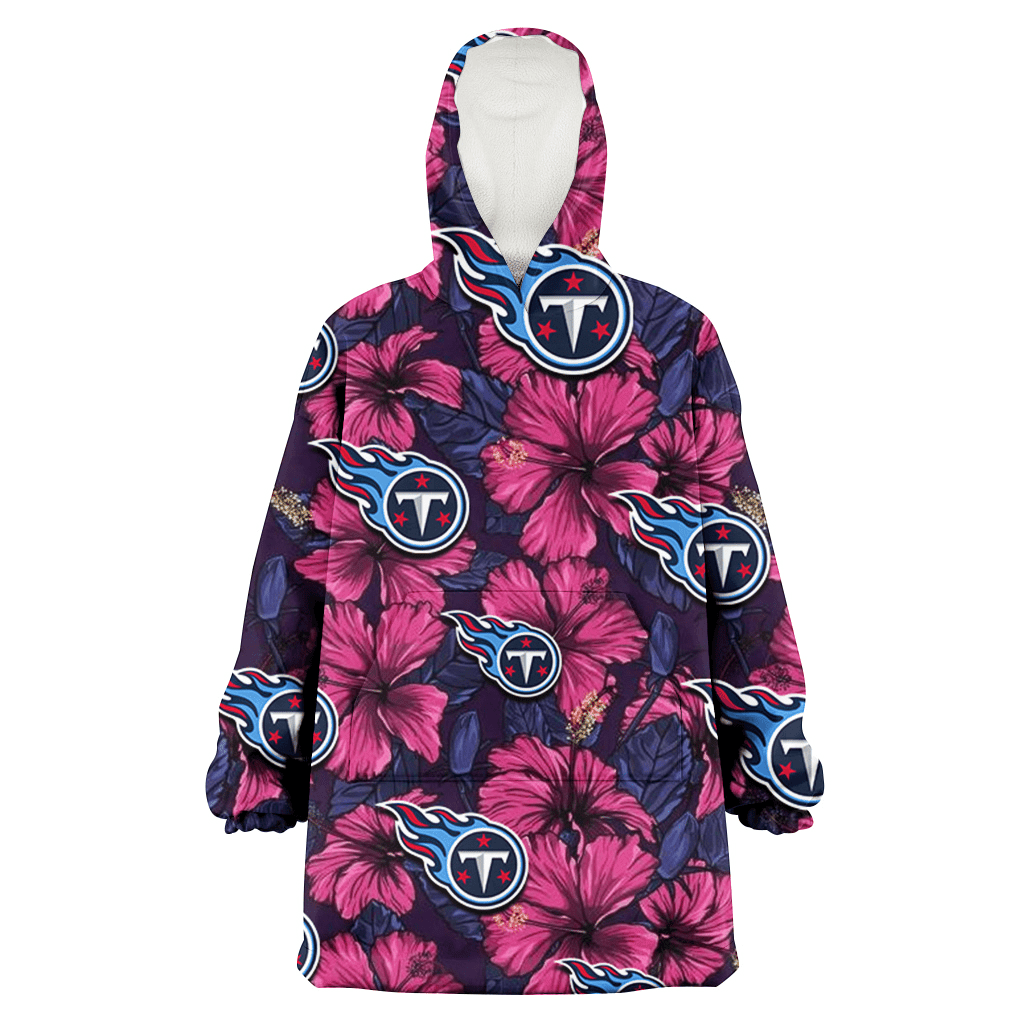 Tennessee Titans Violet Red Blue Leaf Black Background 3D Printed Hoodie Blanket Snug Hoodie