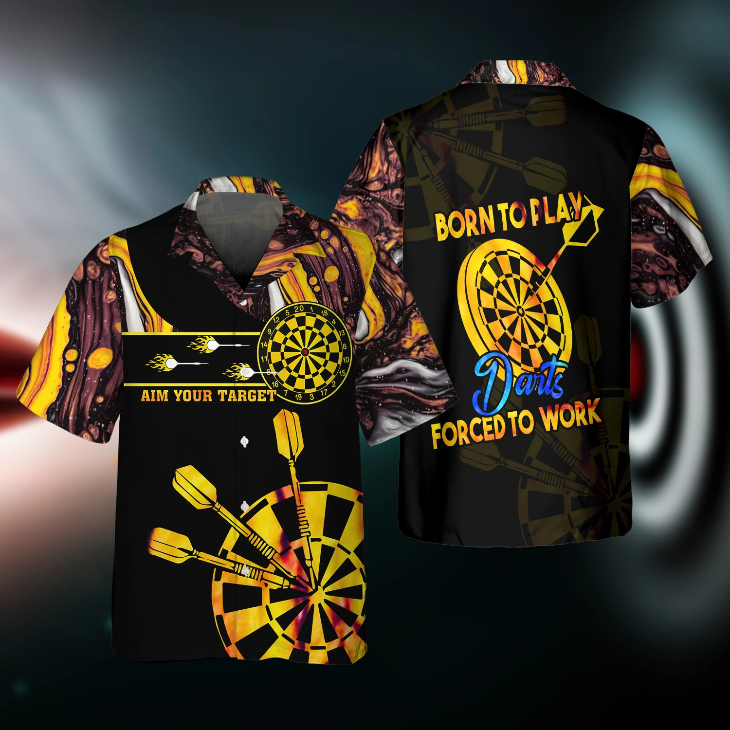 Born To Play Darts – 3D Hawaiian Shirt For Men And Women