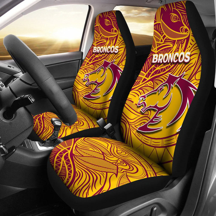 NRL Brisbane Broncos Tribal Car Seat Cover Set CSC9884