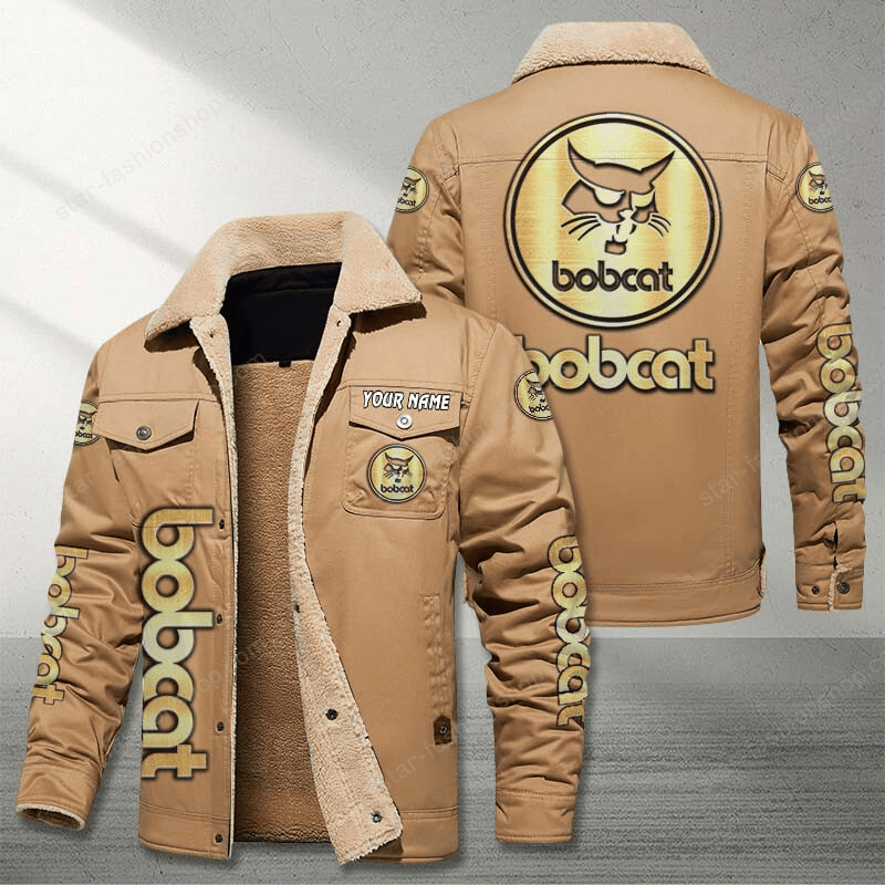 Bobcat Brown Custom Name Stand Collar Jacket