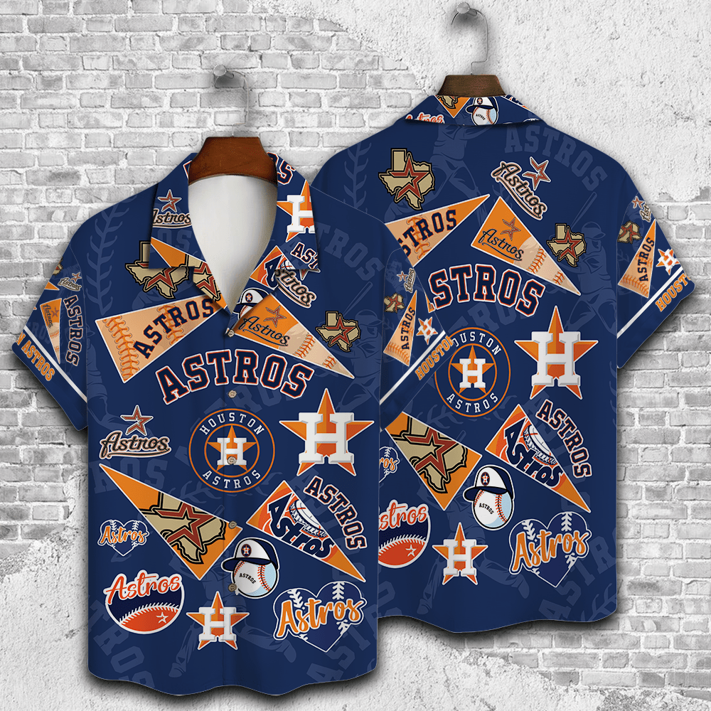 Houston Astros Designed Hawaiian Shirt In Vivid Print