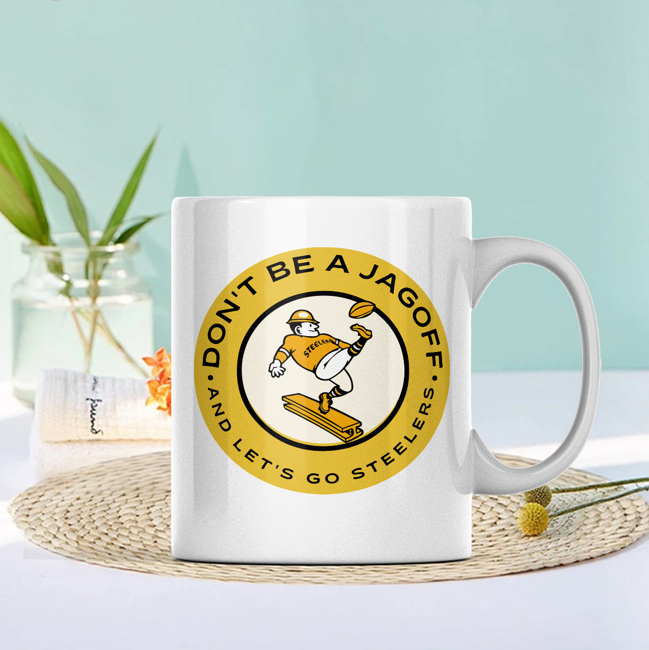 Don'T Be A Jagoff Print Steelers Football 11Oz Mug Ceramic Coffee Mug Pittsburgh Steelers Fan Birthday Gift Fashion24Hs