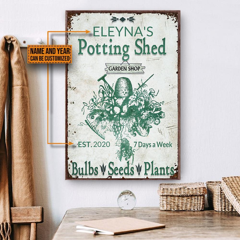 Personalized Garden Metal Potting Sh …