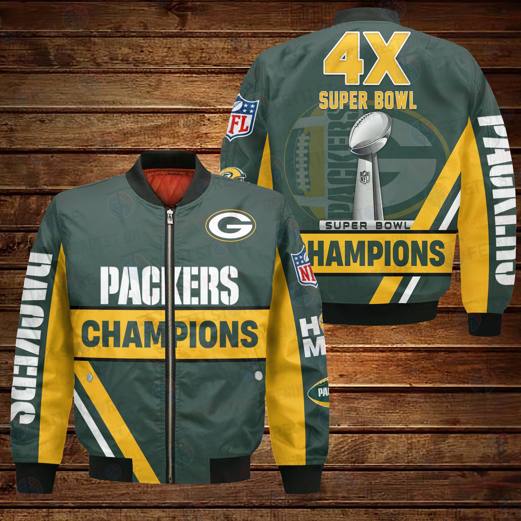 Green Bay Packers X Super Bowl Champions Design Bomber Jacket