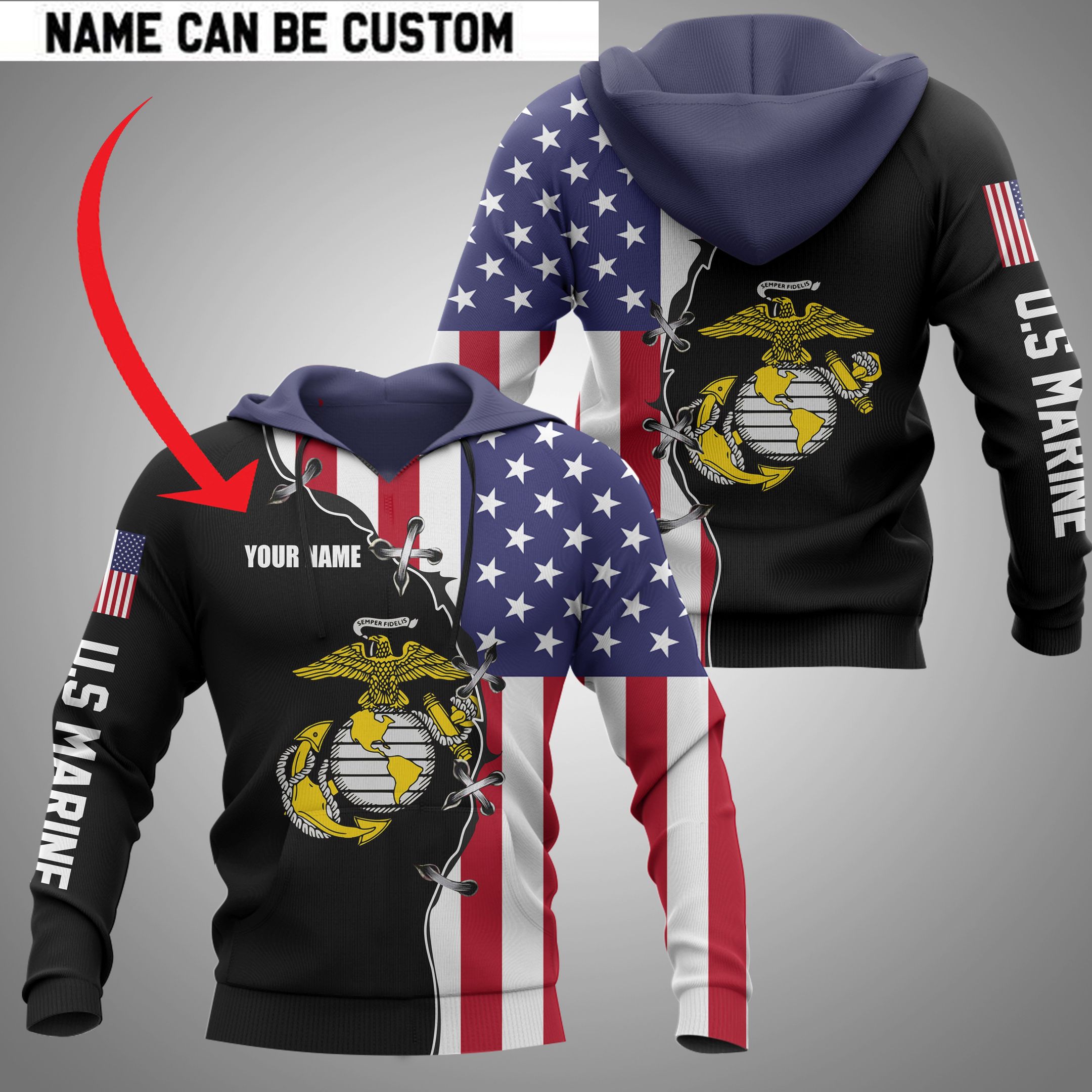 U.S MARINE – 3D HOODIE CUSTOMI &hellip;