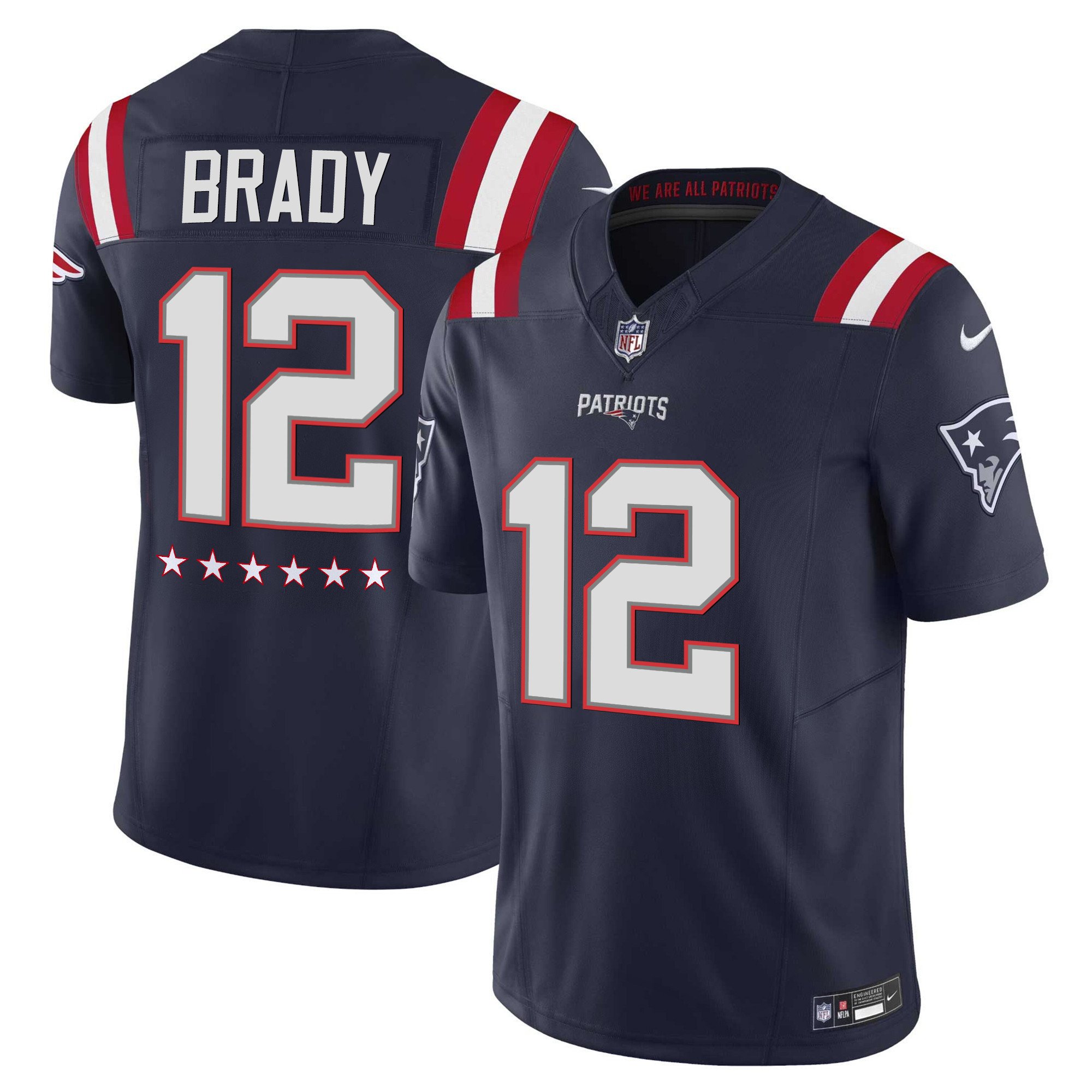 Tom Brady Patriots 6X-Time Super Bowl Vapor Limited Jersey – All Stitched