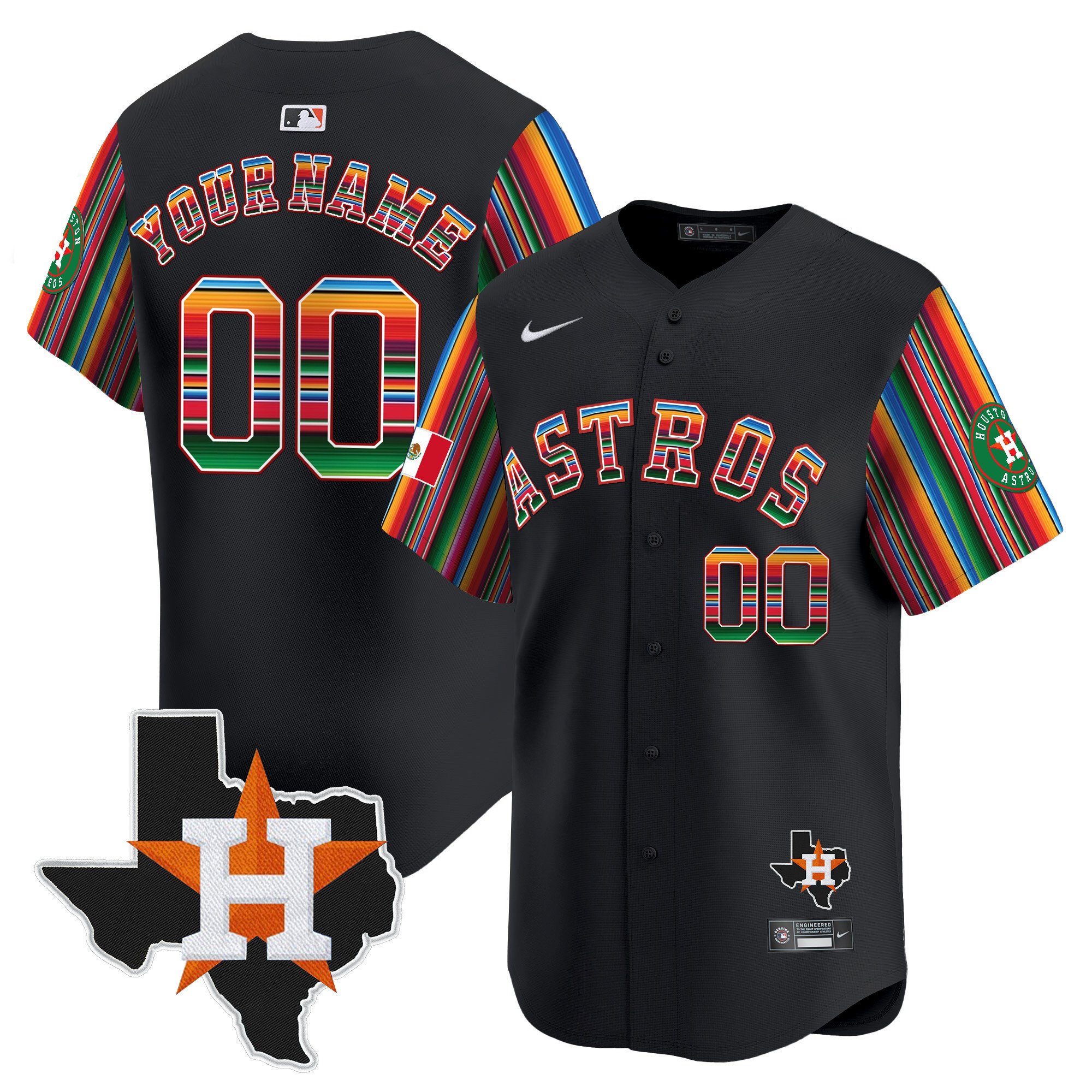 Astros Mexico Texas Patch Vapor Premier Limited Custom Jersey V5 – All Stitched