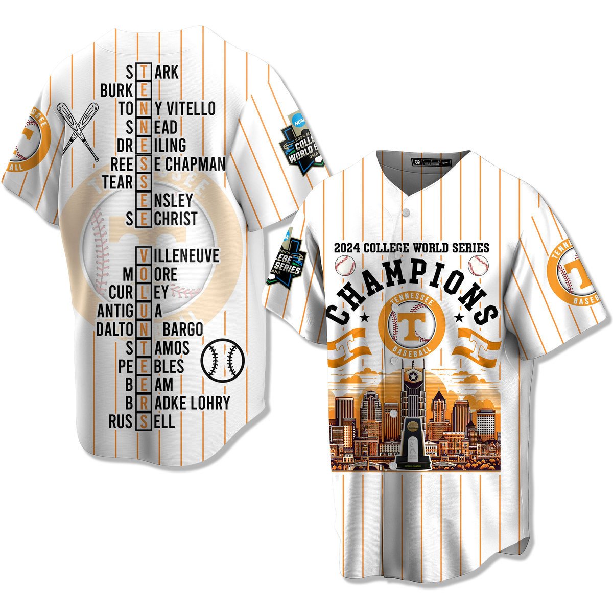 Merchcustom Tennessee Volunteers Baseball Jersey For Fans