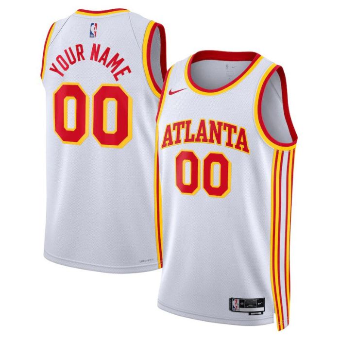 Atlanta Hawks Unisex 2023 Custom Jersey White – Association Edition