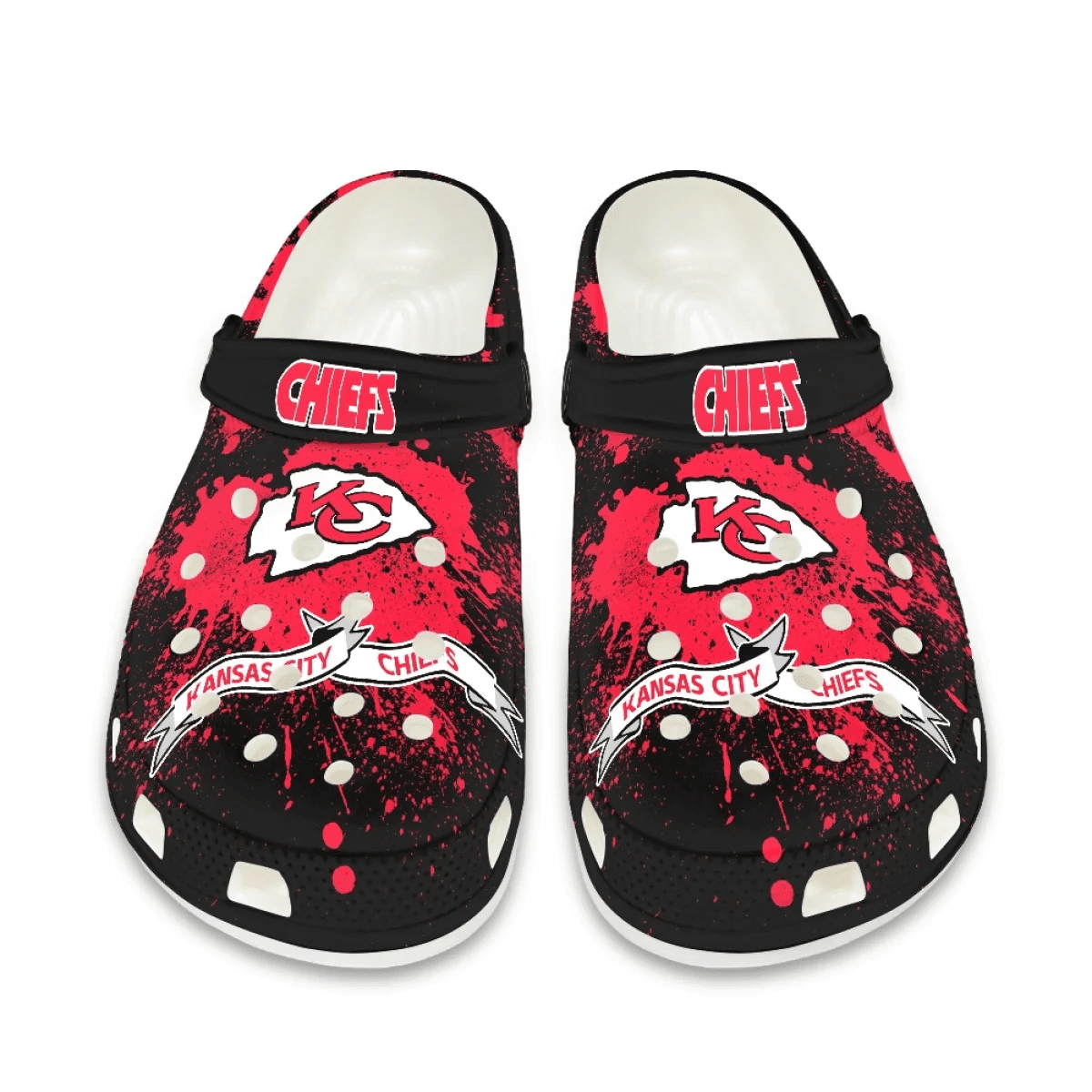 Kansas City Chiefs Football Ripped Crocss Clog Shoes Ver206