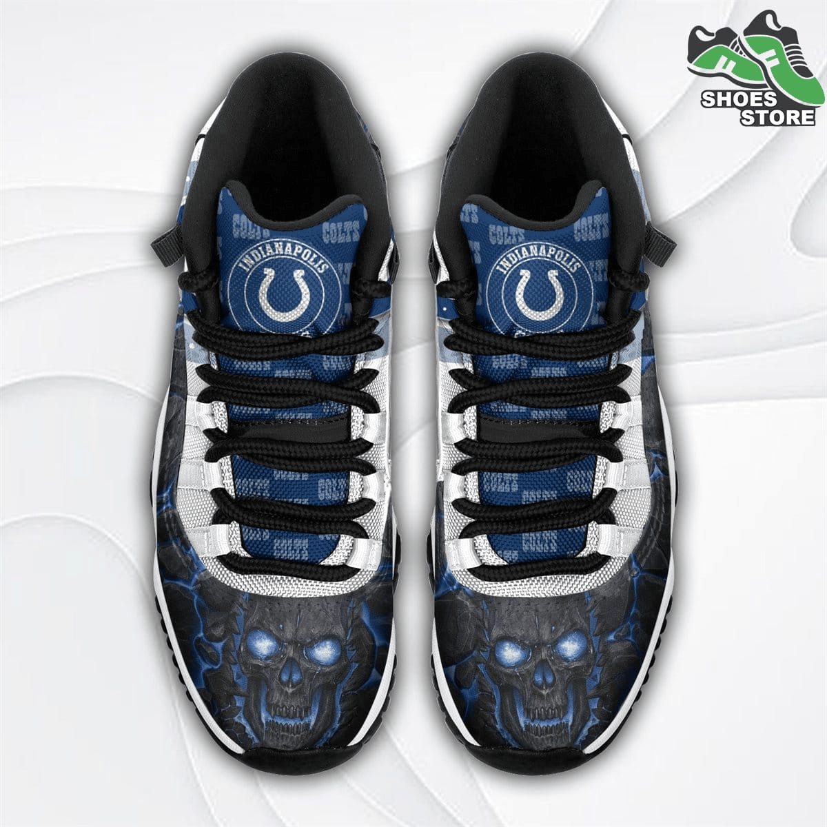 Indianapolis Colts Logo Lava Skull J Shoes Casual Sneakers