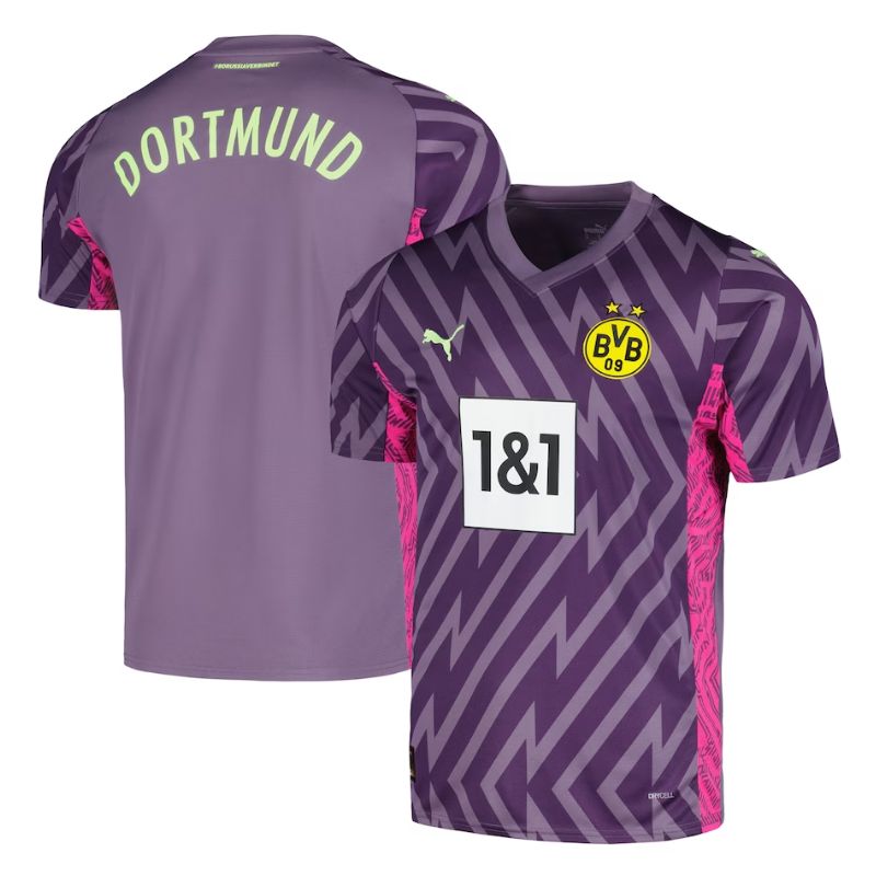 Borussia Dortmund 2023/24 Short Sleeve Goalkeeper Custom Jersey – Purple