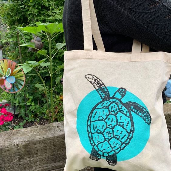 Tote Bag: Turtle, Canvas Tote Bags, Tote Bag Design, Tote Bag Idea