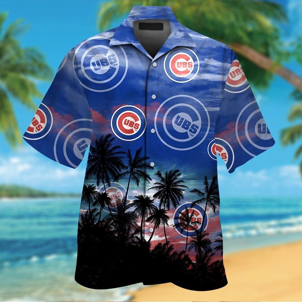 Chicago Cubs Short Sleeve Button Up Tropical Hawaiian Shirt Ver03